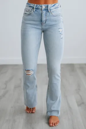 Sandblasted Details Elegant Formal Elizabeth Vervet Jeans