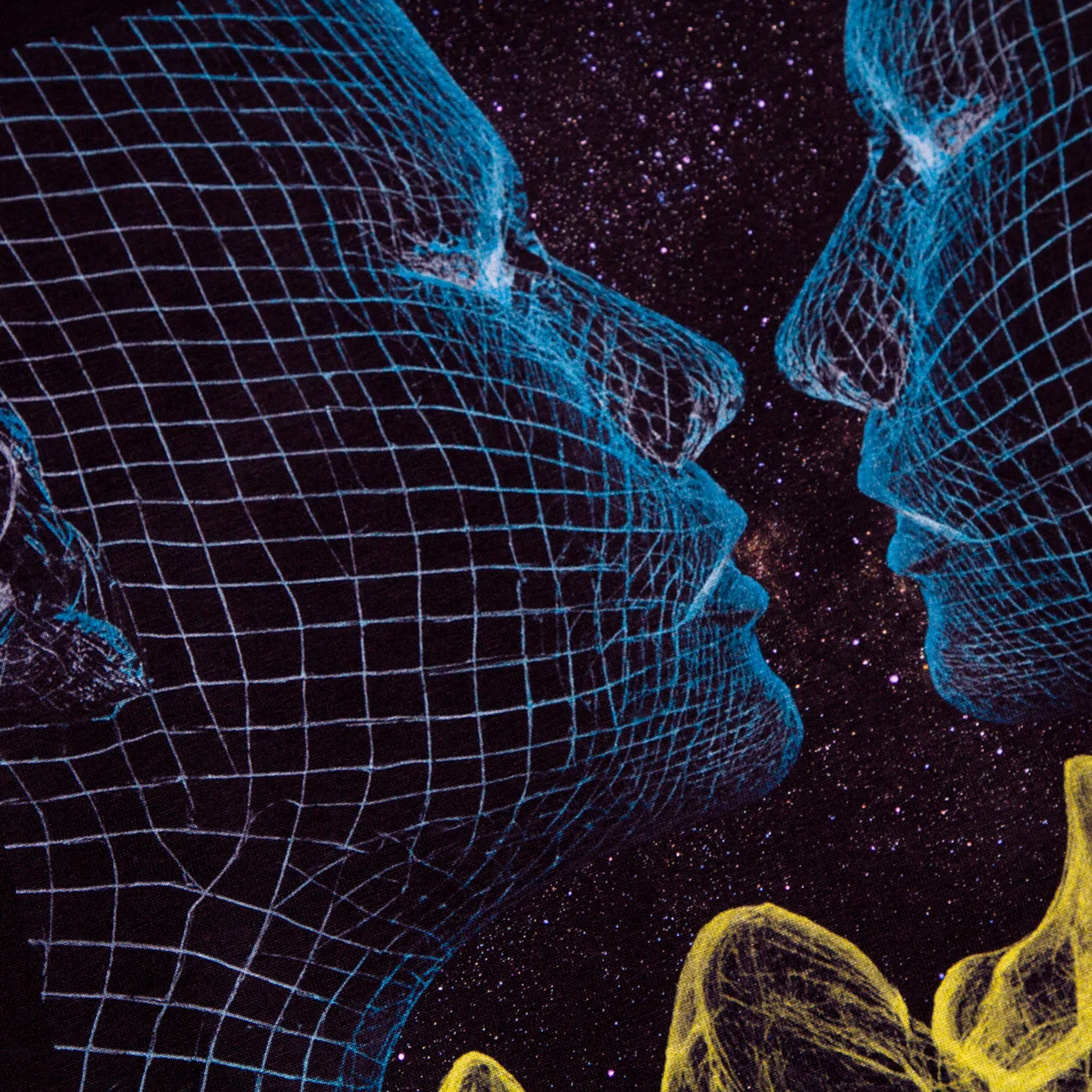 Mid range Earth Tones Entity 003 Back Print - Pullover Hood - Black