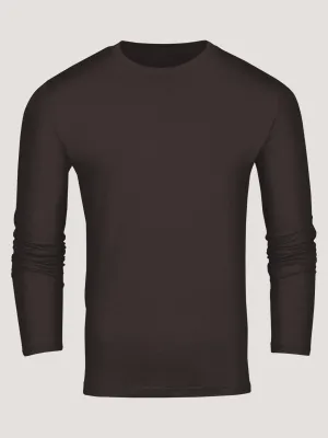 Espresso Long Sleeve Crew Neck Breathable mesh
