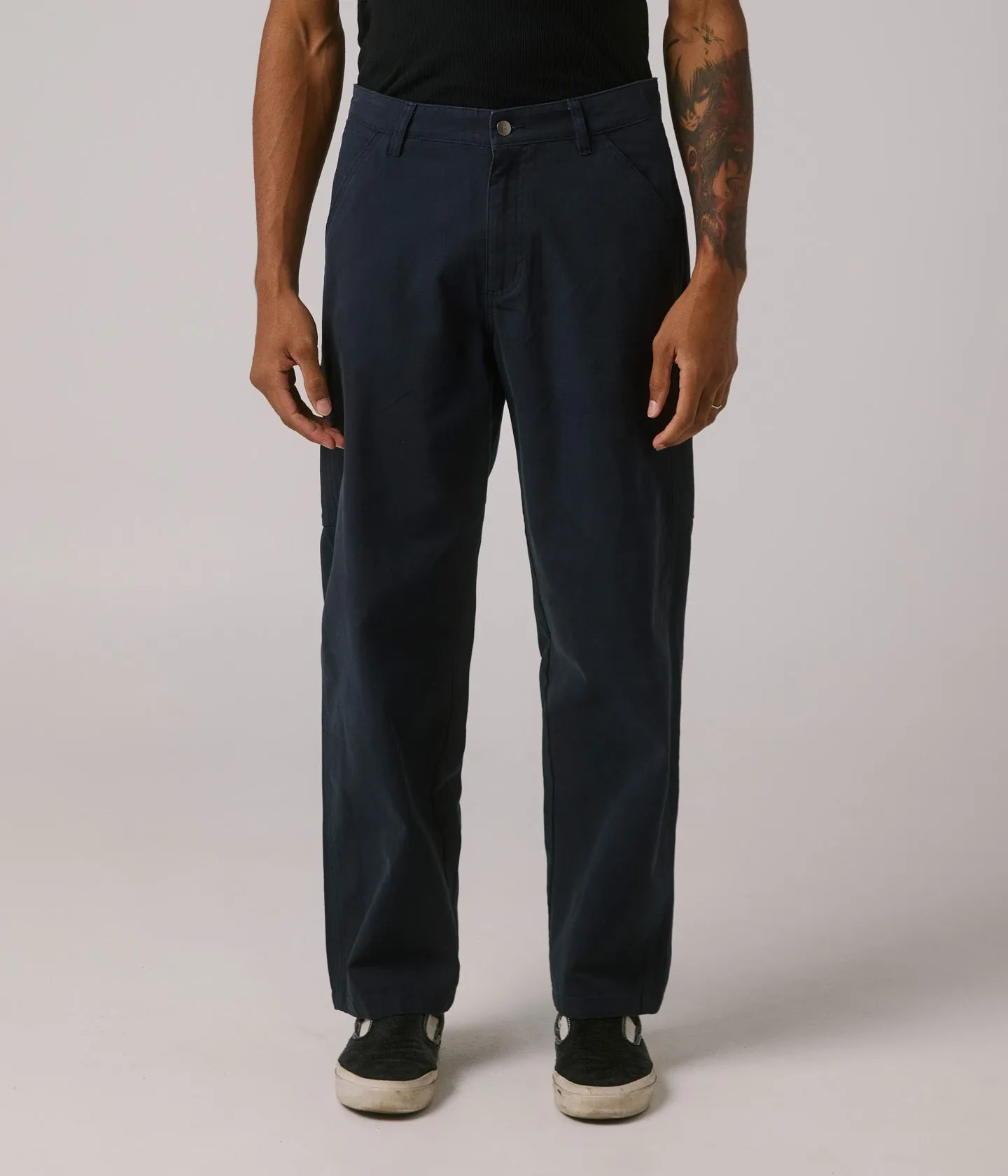 Mid Rise VT CANVAS DISTEND CARPENTER PANT // WORN NAVY