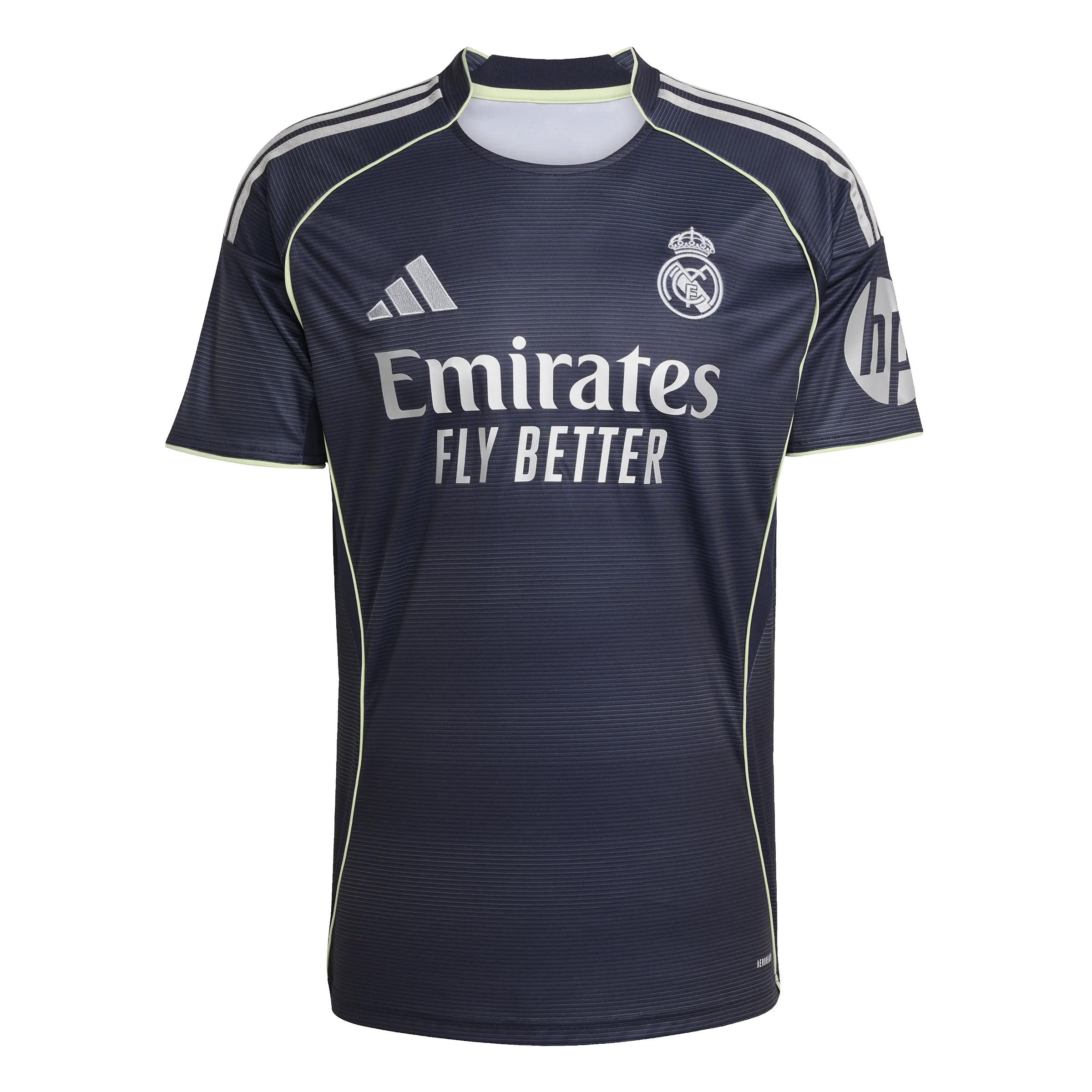 adidas Real Madrid  25/26 Away Soccer Jersey | Navy-Grey | Men's Snag Resistant Knit Friction Free Hemline Design