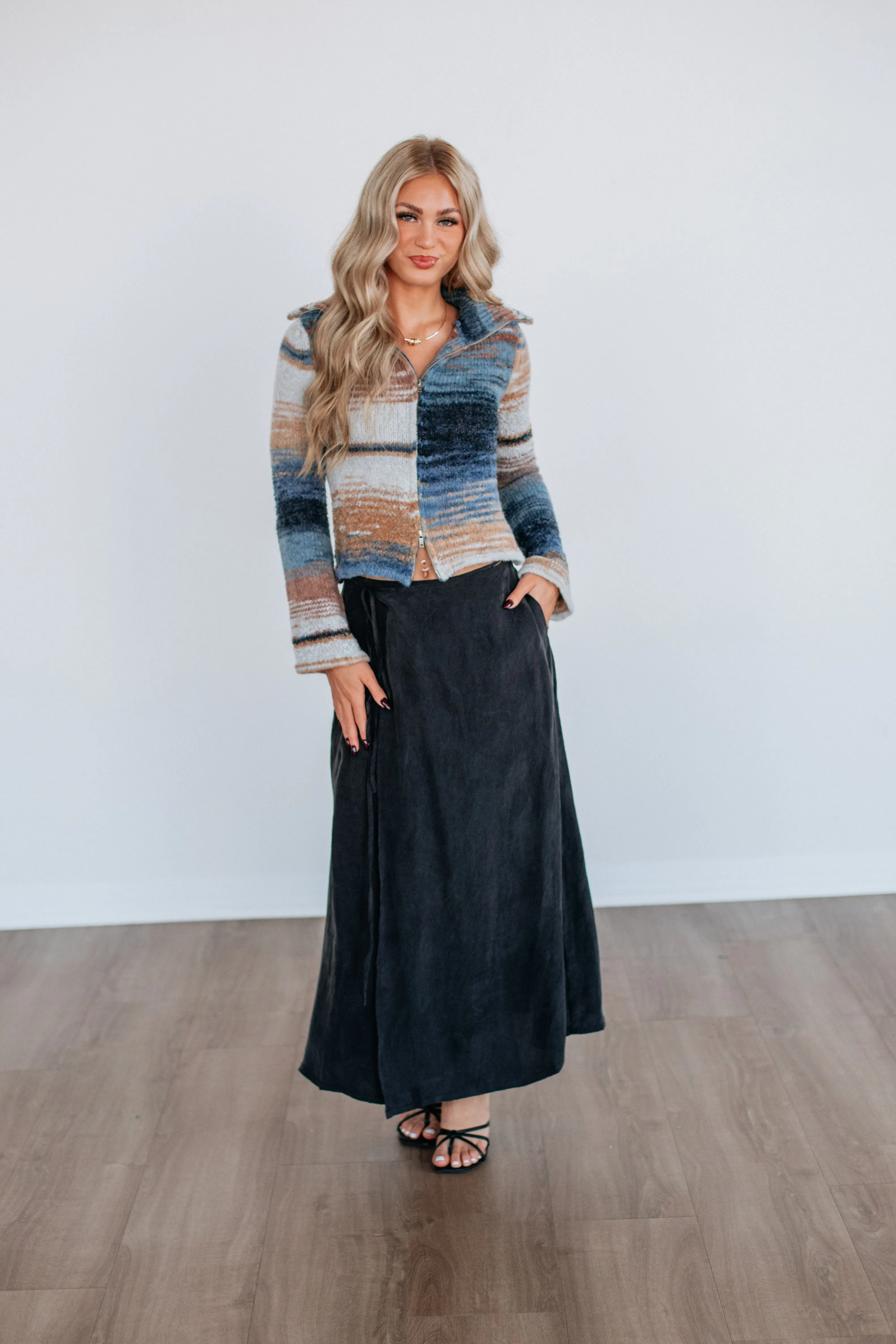 Salinna Wrap Skirt Outfit Essence Fringe Detail