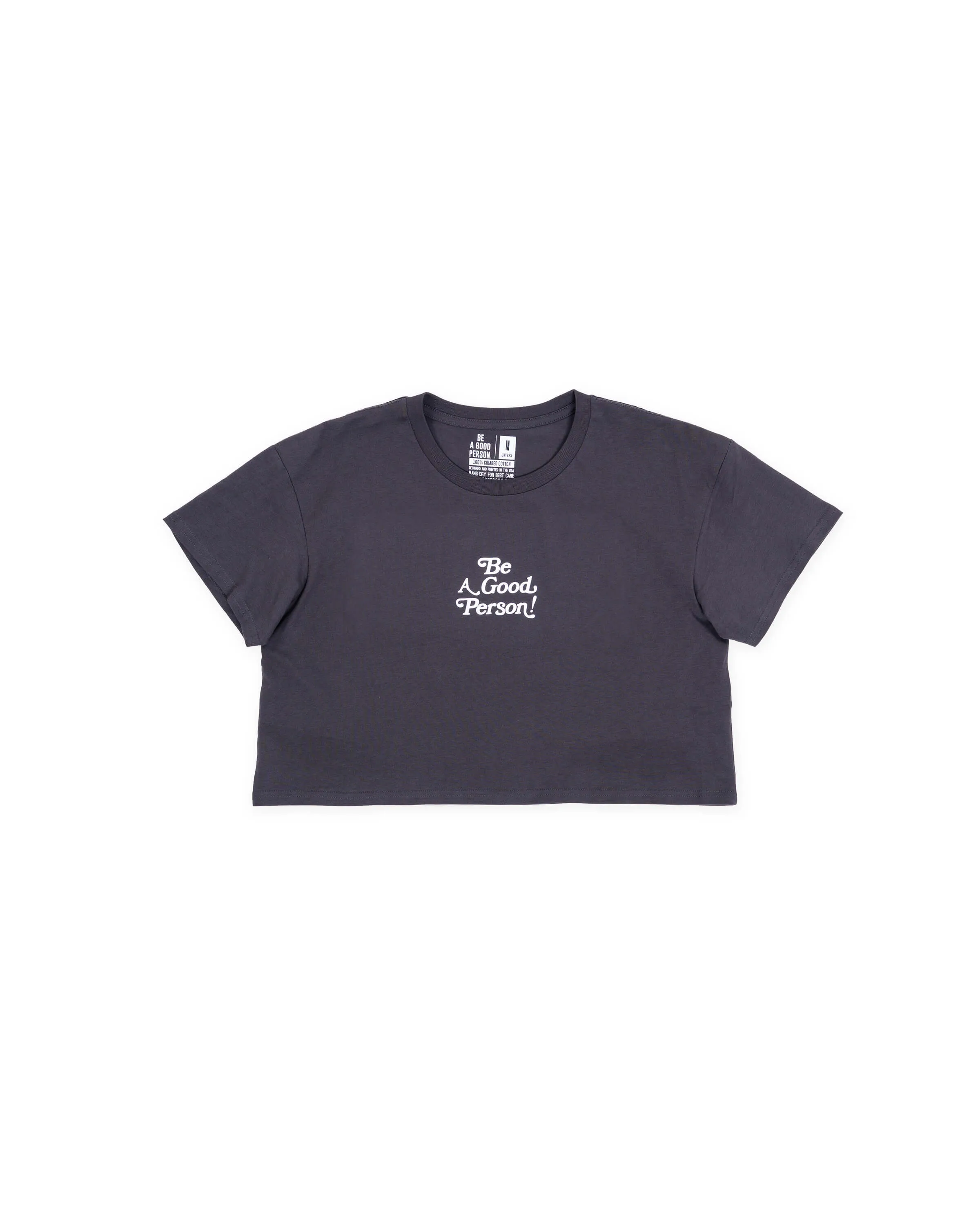 Bold Comfort Timeless Piece Exclamation Crop Top - Charcoal