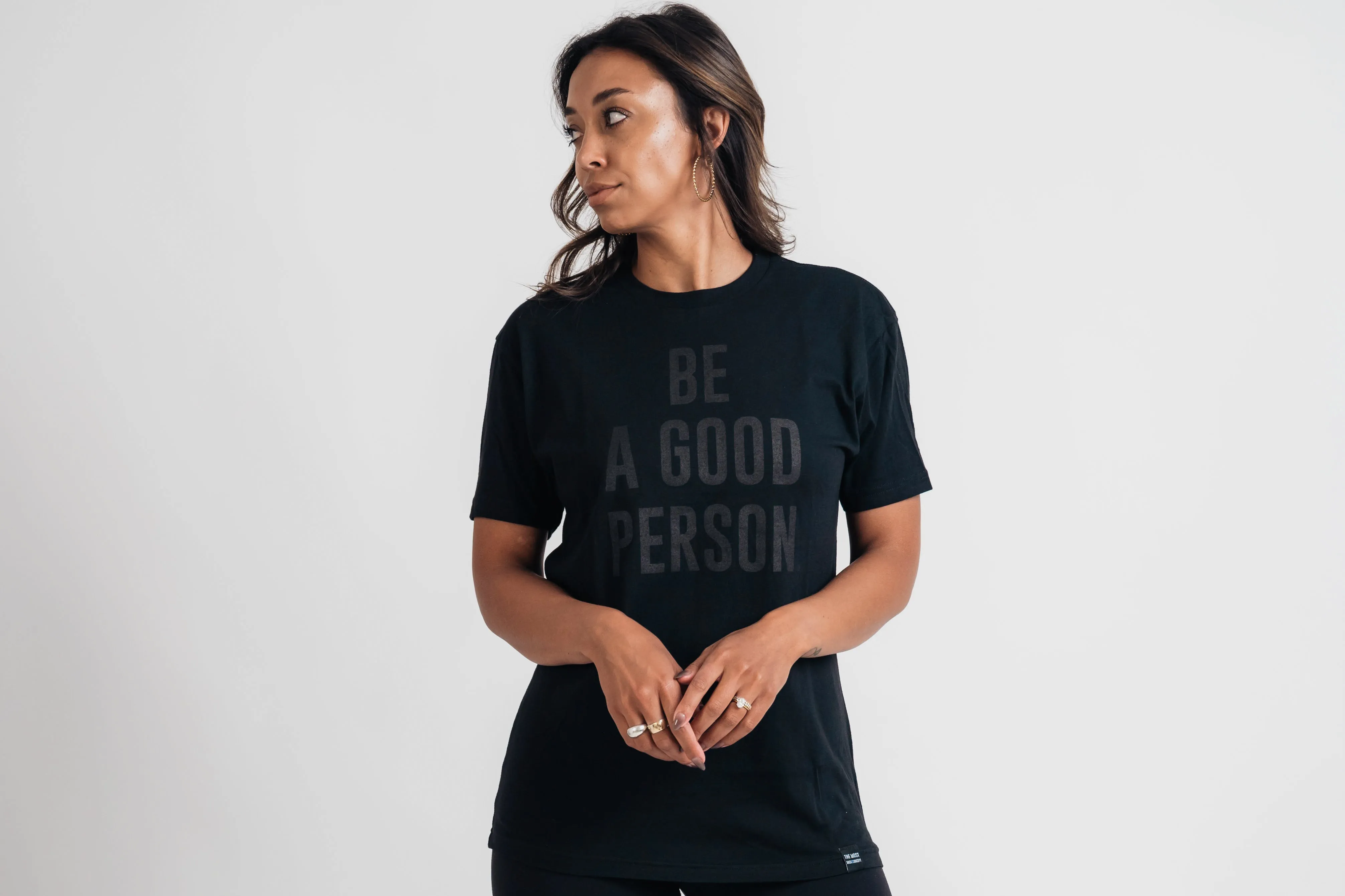 High Durability Weave Elderly clothing Signature T-Shirt - Asphalt