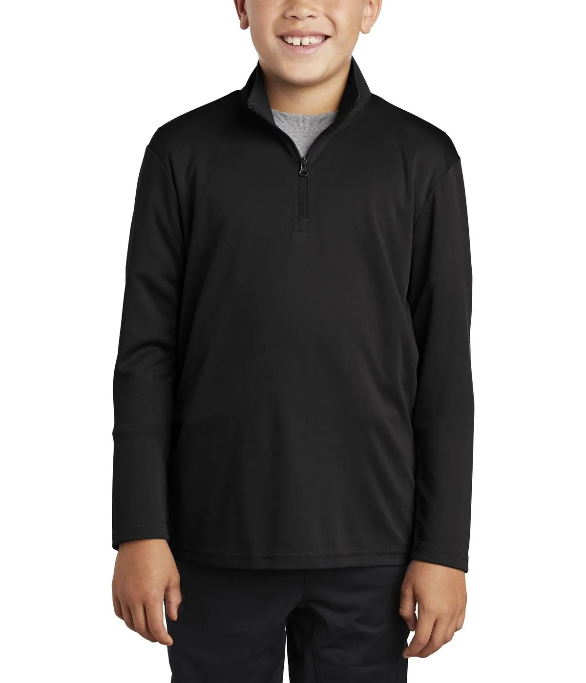 Daily Casual Style JustBlanks Youth Quarter-Zip Cadet Collar Performance Pullover