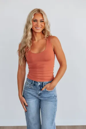 Drip Dry Fabric Delta Basic Tank - Terracotta