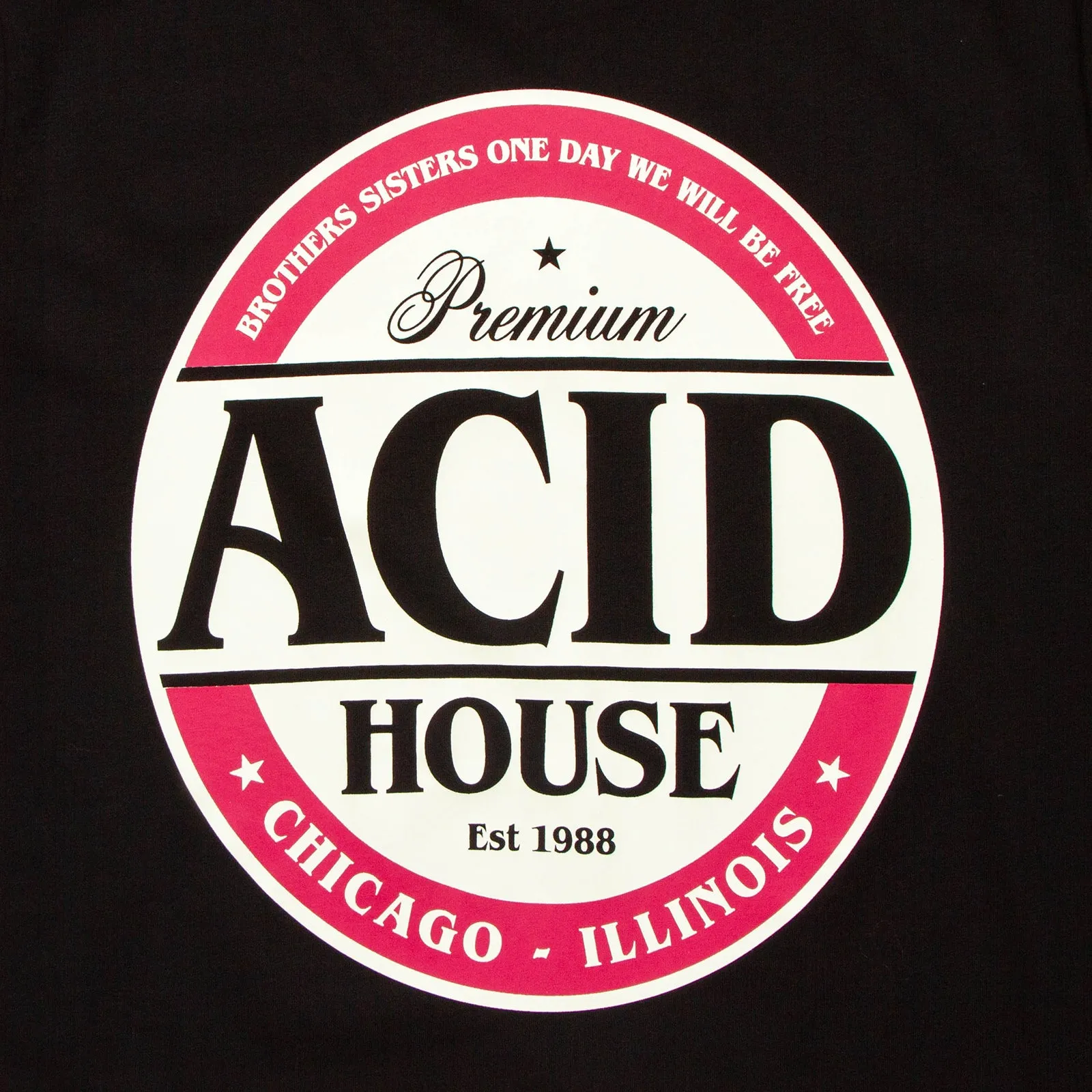 Acid House Premium Front Print - Sweatshirt - Black No pockets Sports Wear