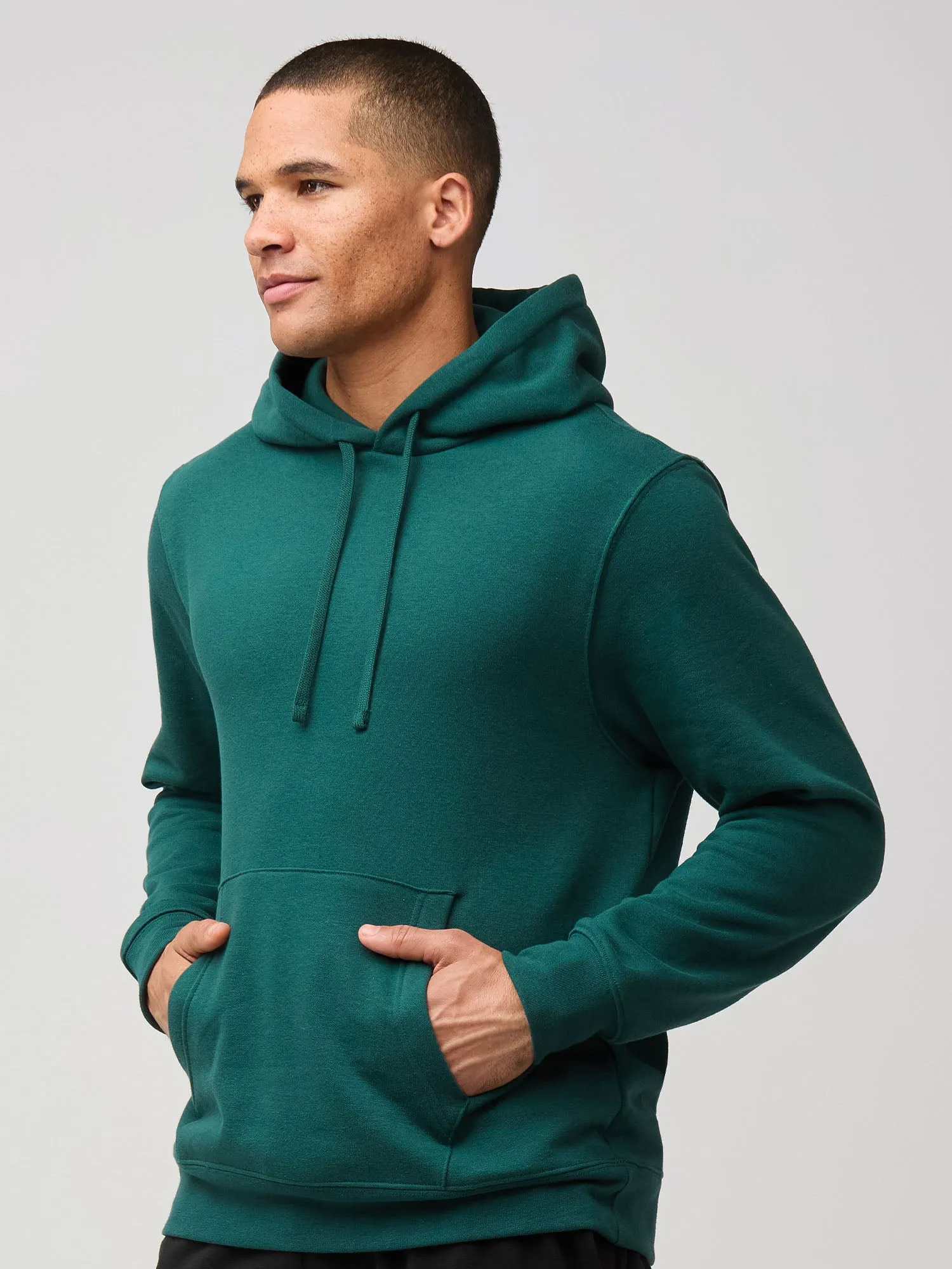 Sustainable Production Process Dark Emerald Pullover Hoodie