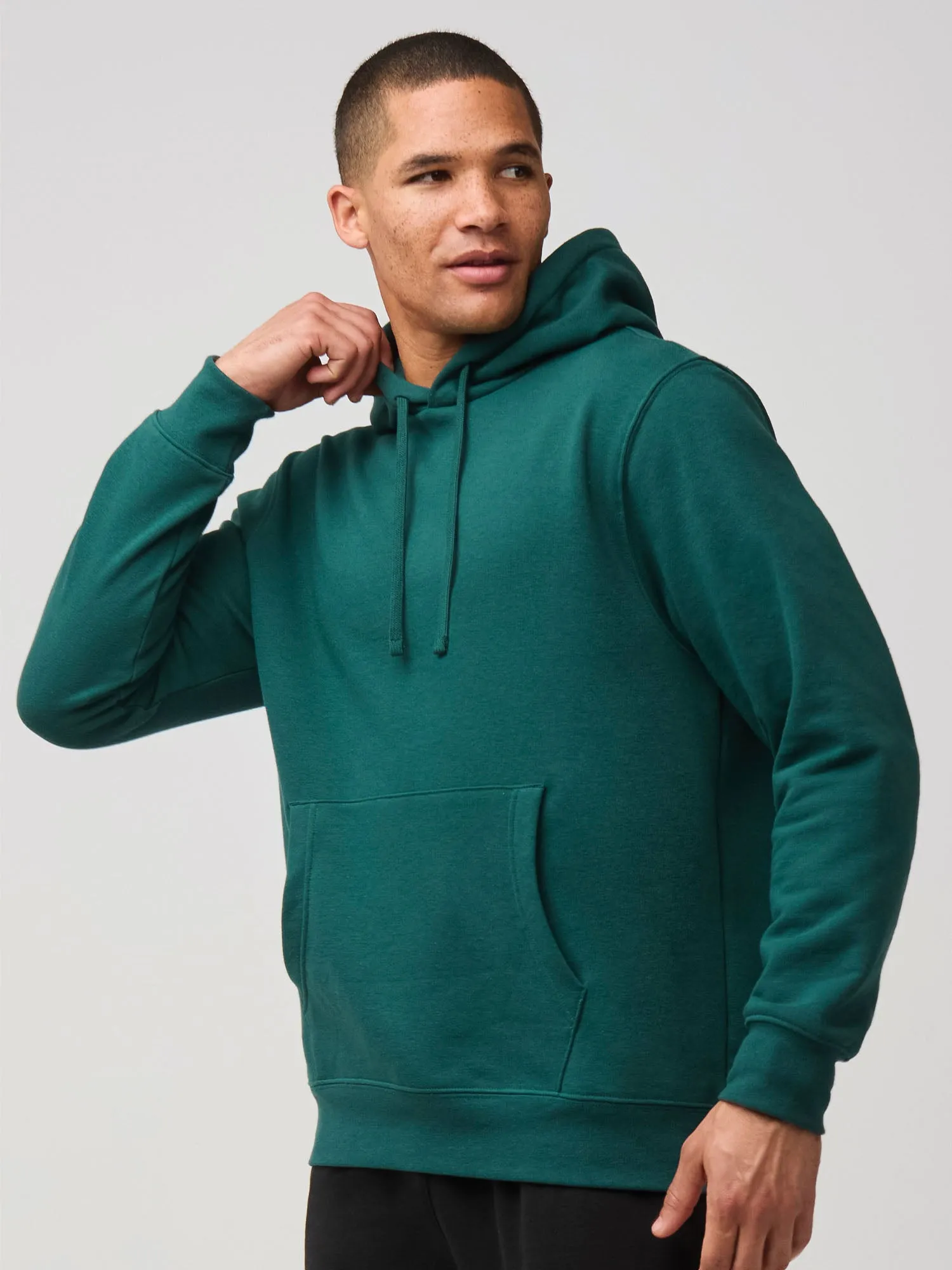 Dark Emerald Pullover Hoodie easy to pair Sustainable Dye Process