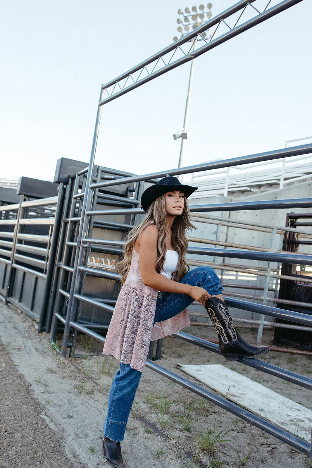 Reckonin' Dust Lace Vest Office Casual Look