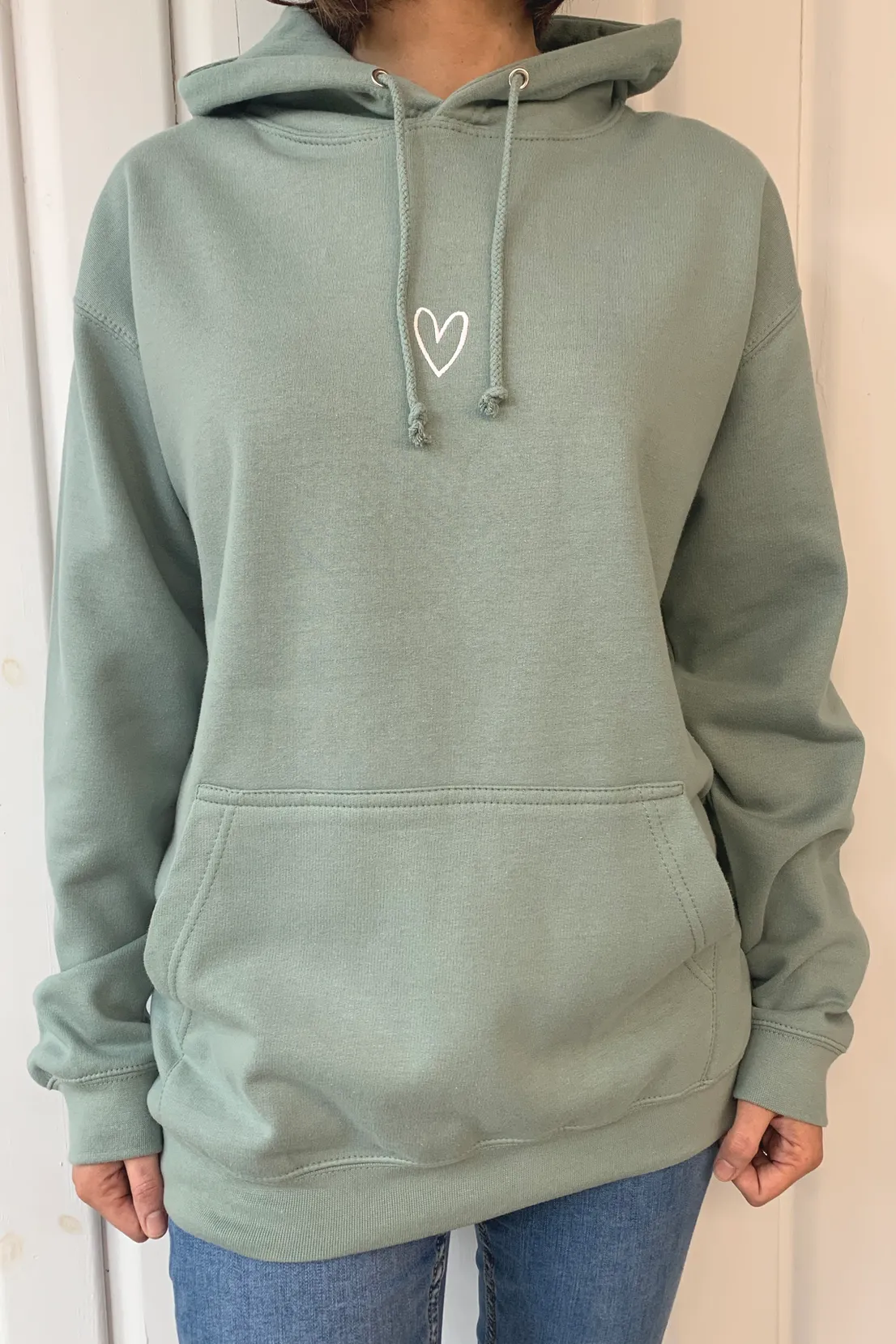 O&F BE Hoodie - Sage Green Minimalist Style Timeless Chic