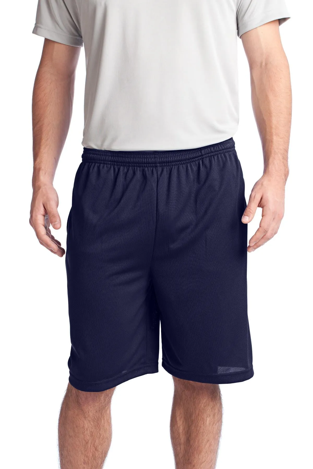 Flatlock Seams Clean Lines Sport-Tek Men's PosiCharge Tough Mesh Pocket Shorts