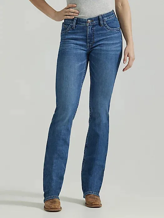 Wrangler Women's Ultimate Riding Jean Willow Mid-Rise Bootcut in Jennifer Weekend Getaway Luxury Beach Day