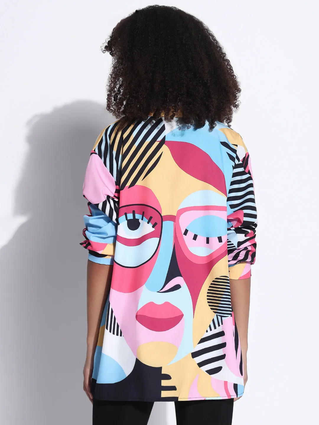 Women's Graphic Multi Oversized Shirt No Fade Technology