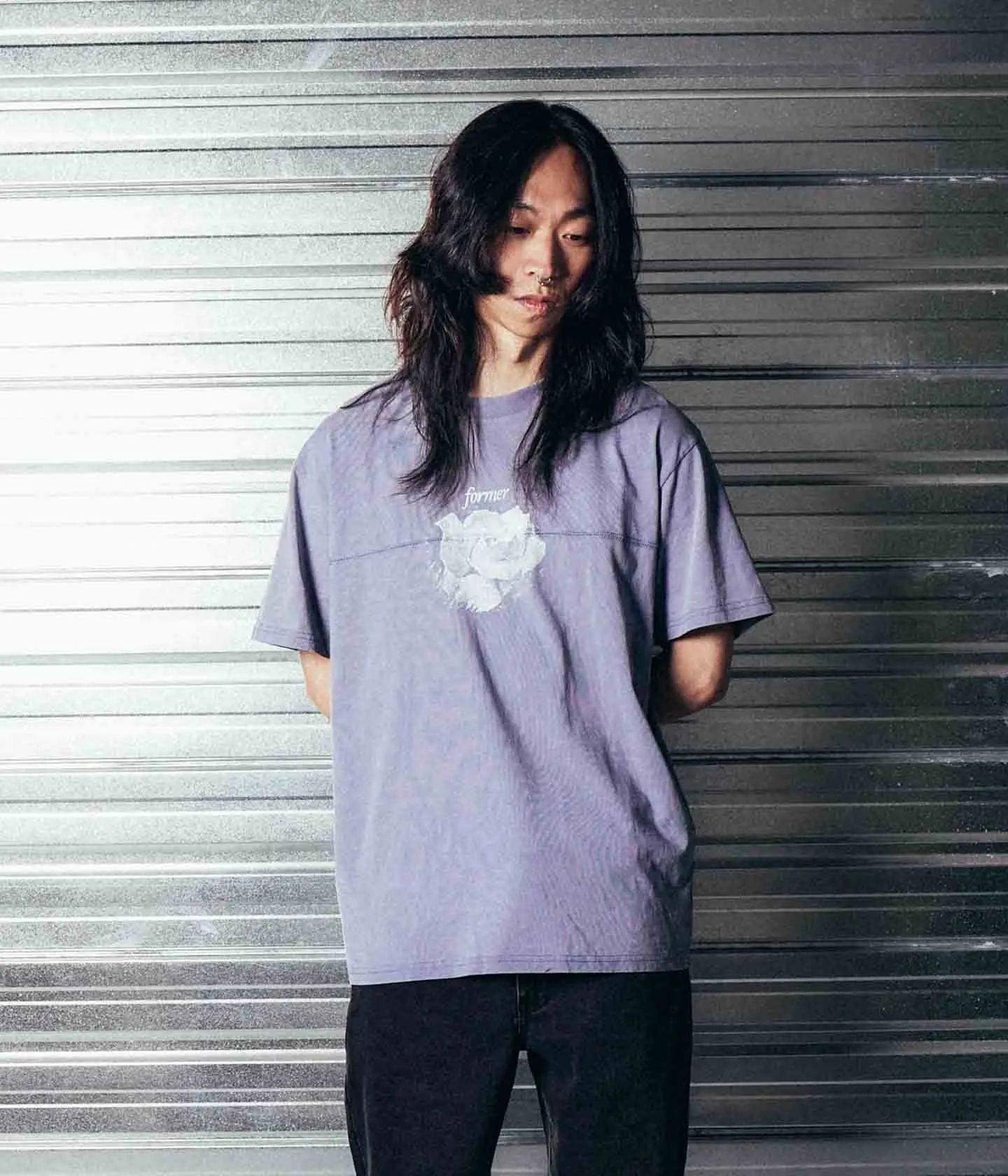 No Shrink Fabric FOLIUM T-SHIRT // WASHED STEEL