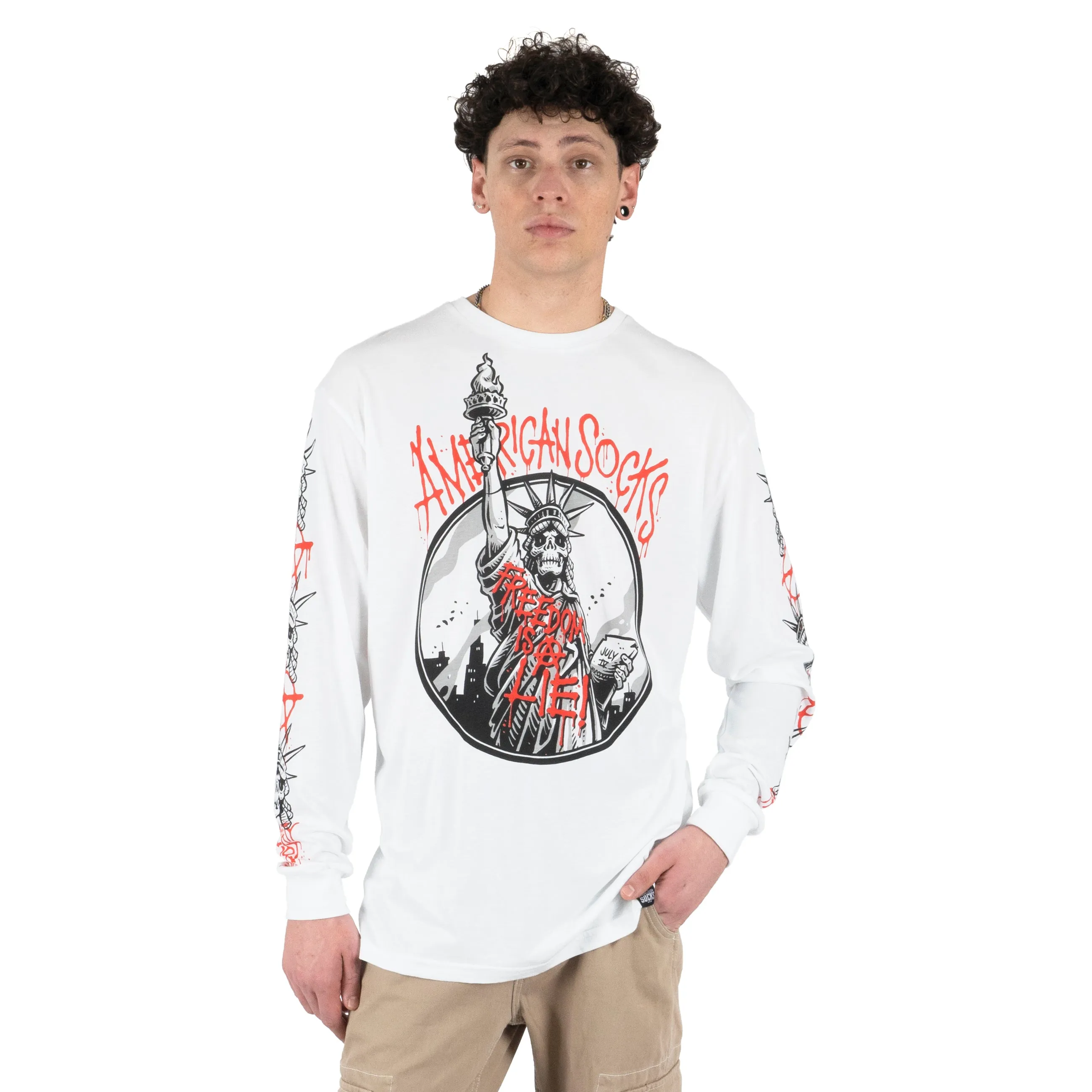 Freedom is a lie - Long Sleeve Soft Knit Trendy Look