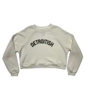 Ink Detroit - Detroitish Women's Raglan Crop Crewneck - Bone Snug Wear product premium quality