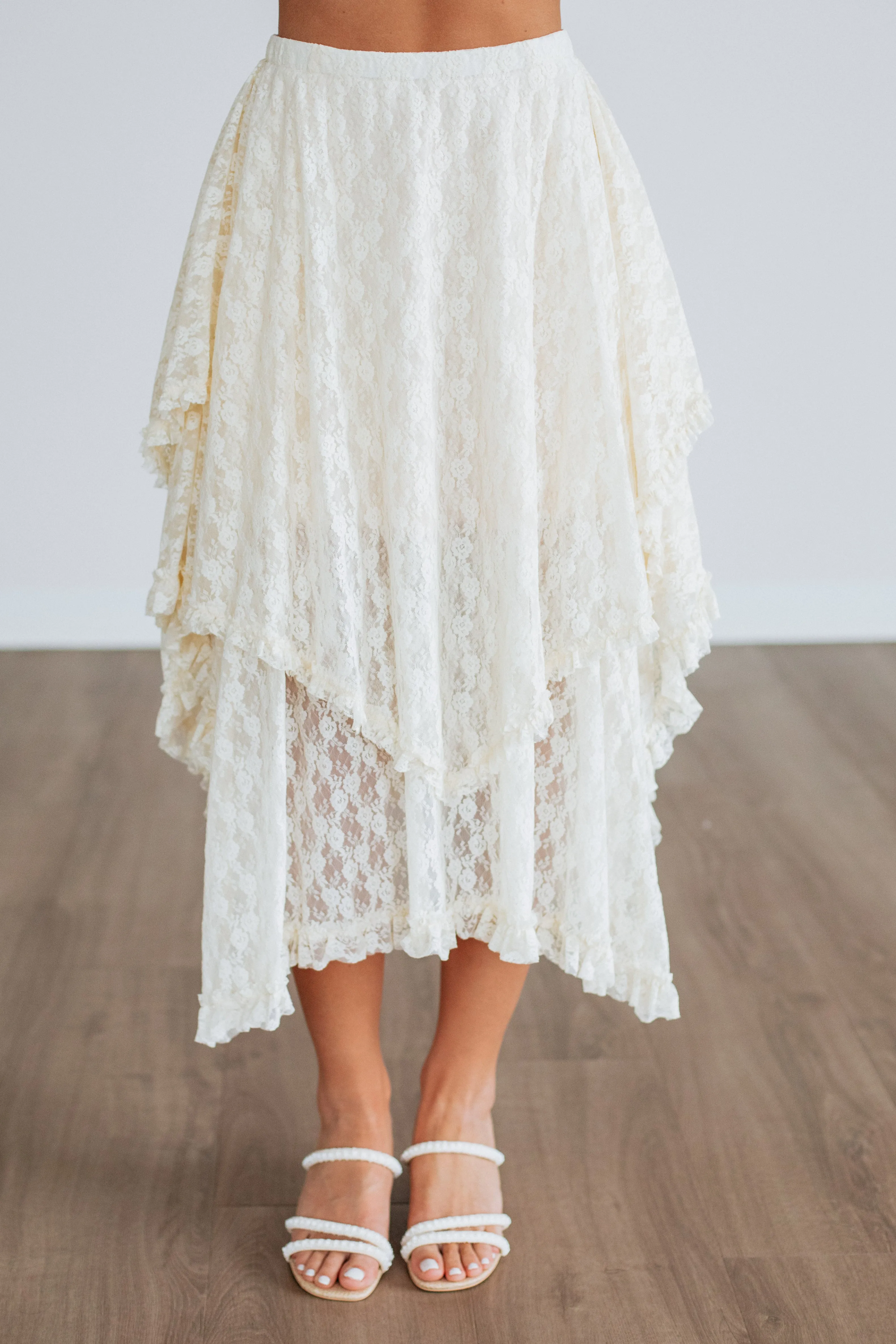 Style Essential Giselle Lace Midi Skirt