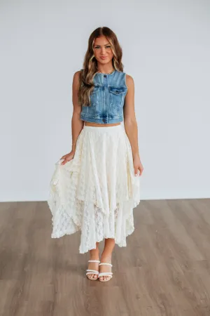Giselle Lace Midi Skirt Soft Lines