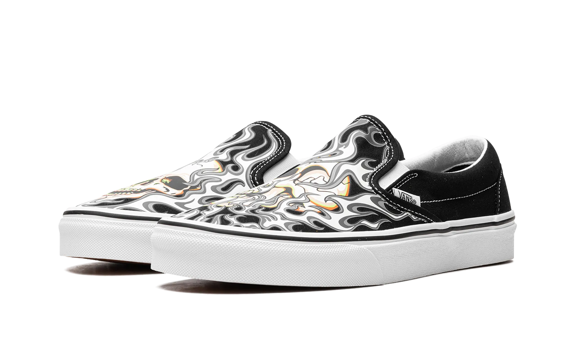 Party Mood All Weather Everyday Users Classic Slip On "Flame Skull"