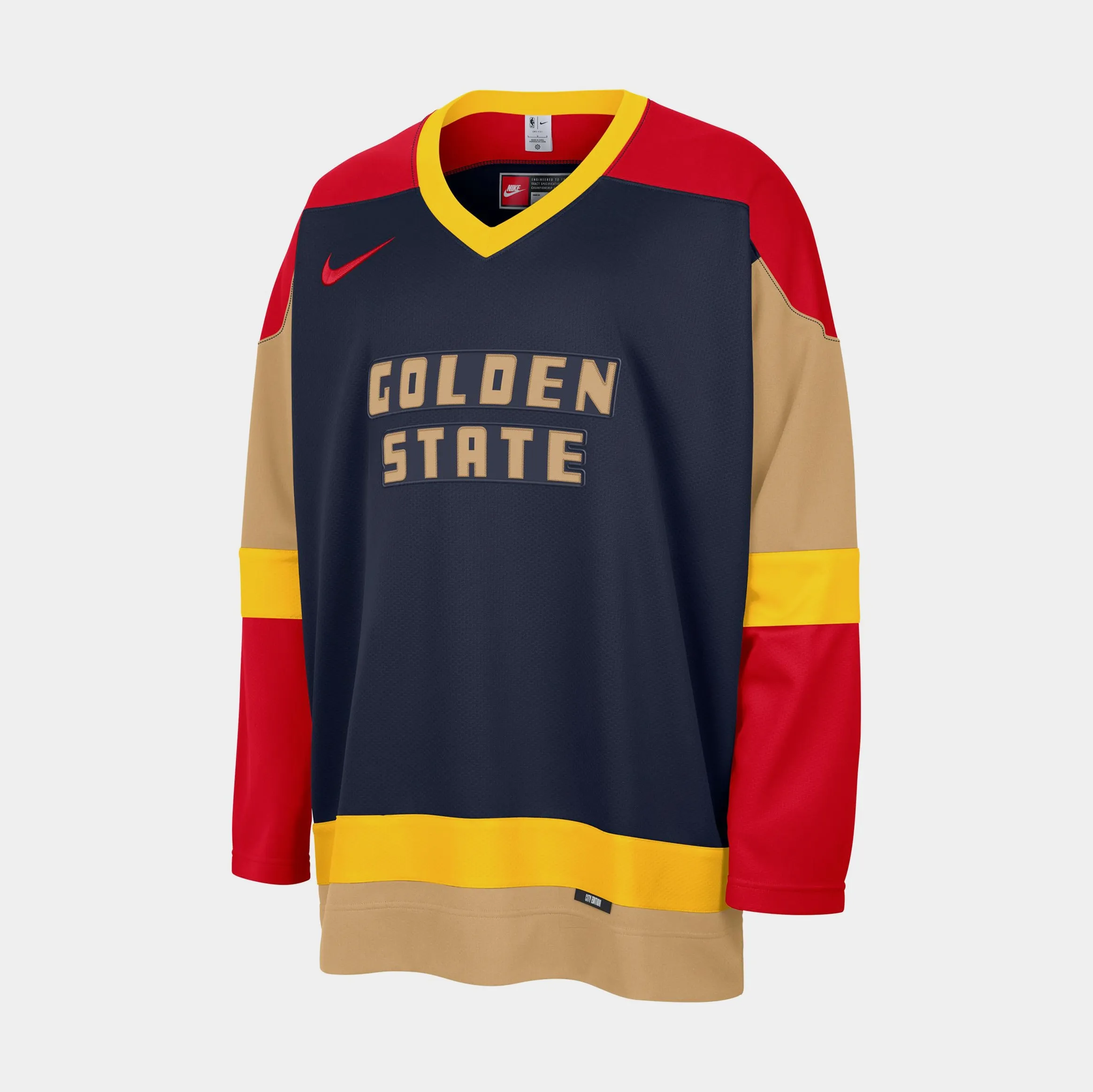 Wrinkle Resistant Material Heat Control Golden State Warriors City Edition Mens Jersey (Blue/Yellow)