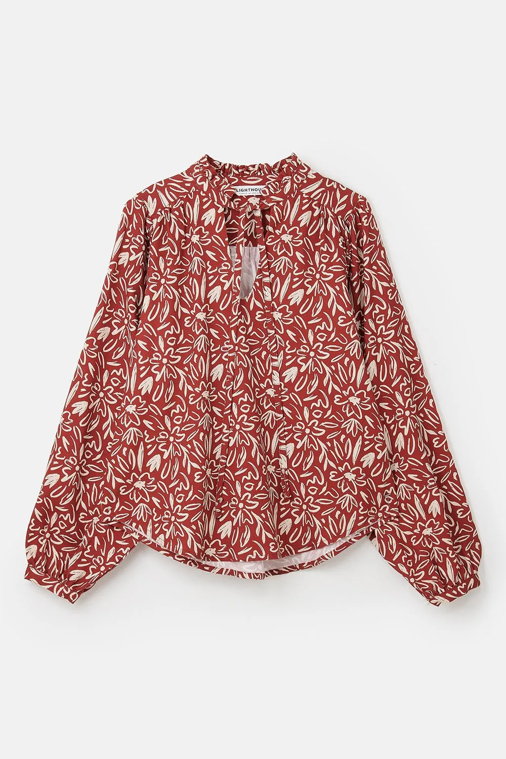 Grace Blouse - Rust Floral Light Fit Trendy Look