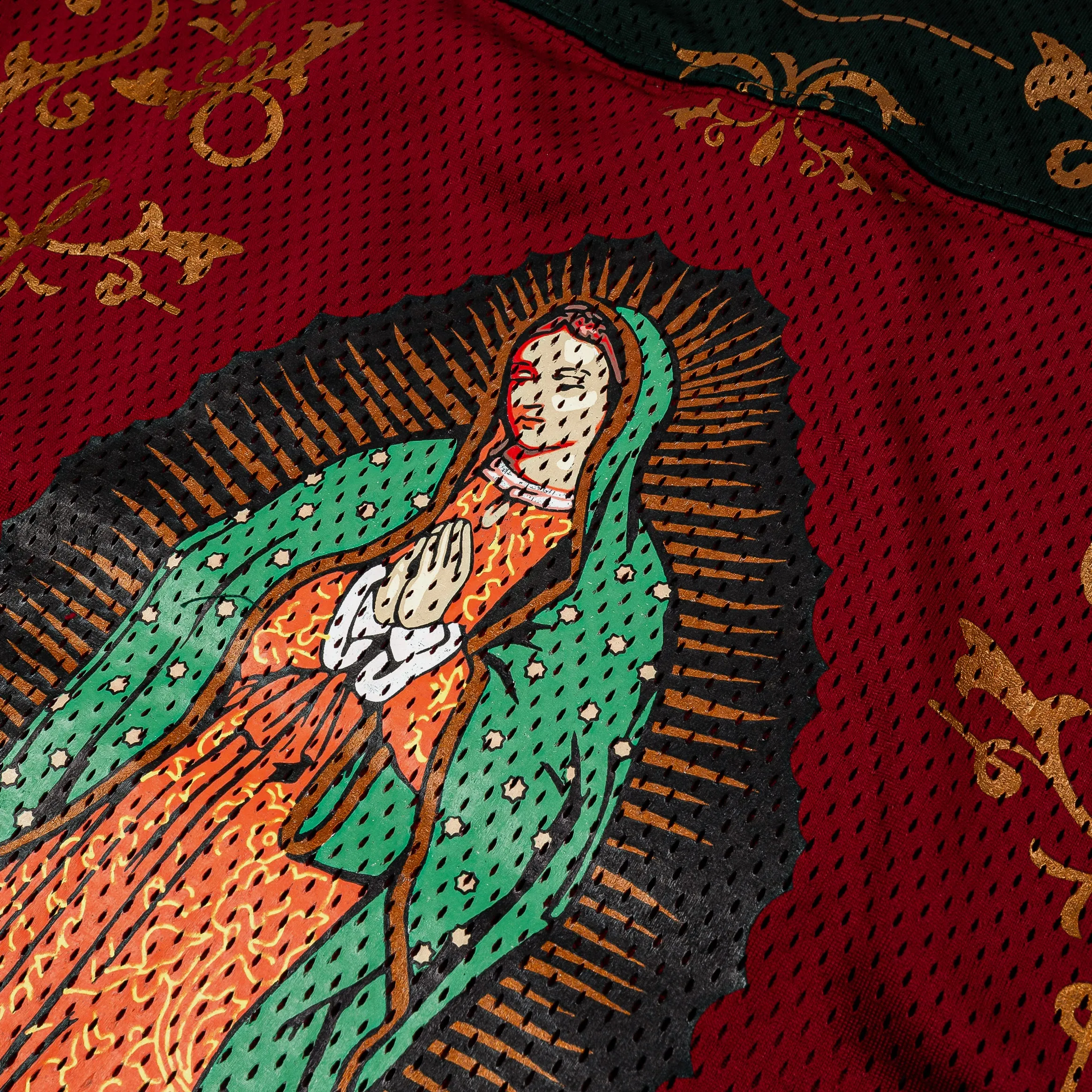 Guadalupe 07 Mesh Mens Jersey (Red/Green) Tagless Comfort