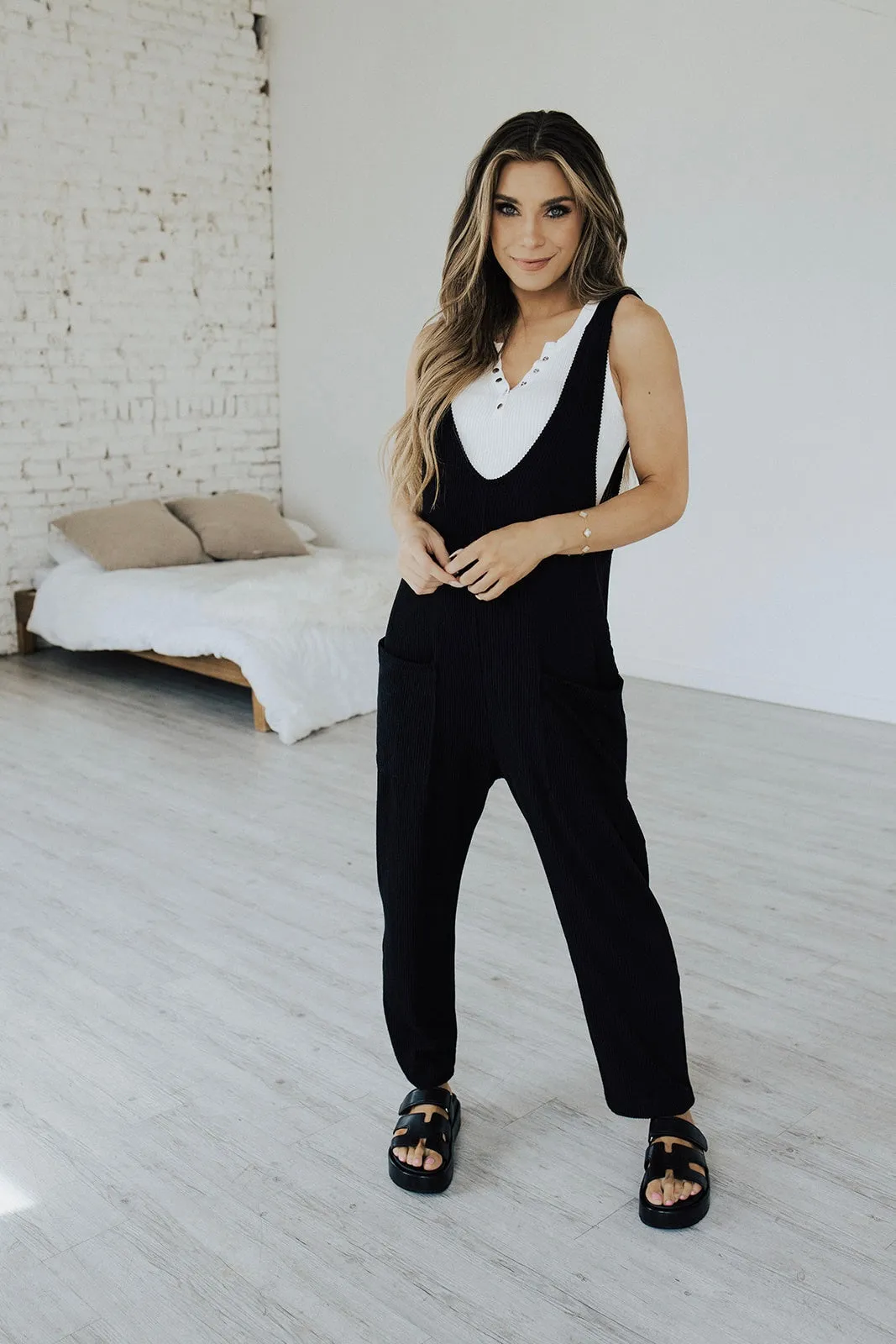 Heat Waves Ribbed Jumpsuit Stay Cool Clean Lines