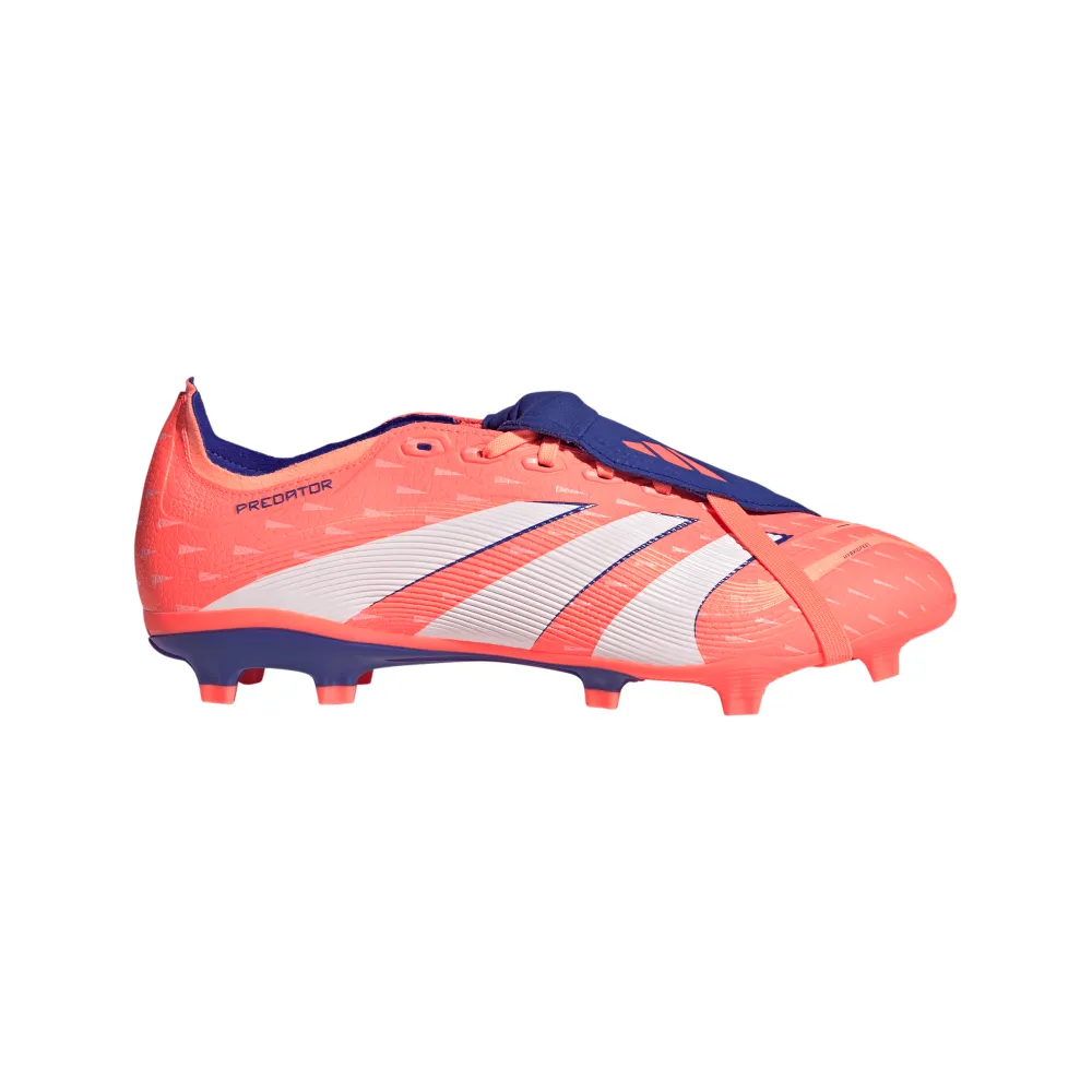 Flexible Stud Configuration Soft touch coating Adidas Predator League Fold-Over Tongue FG/MG Football Boots (Beam Orange/Lucid Blue/White)