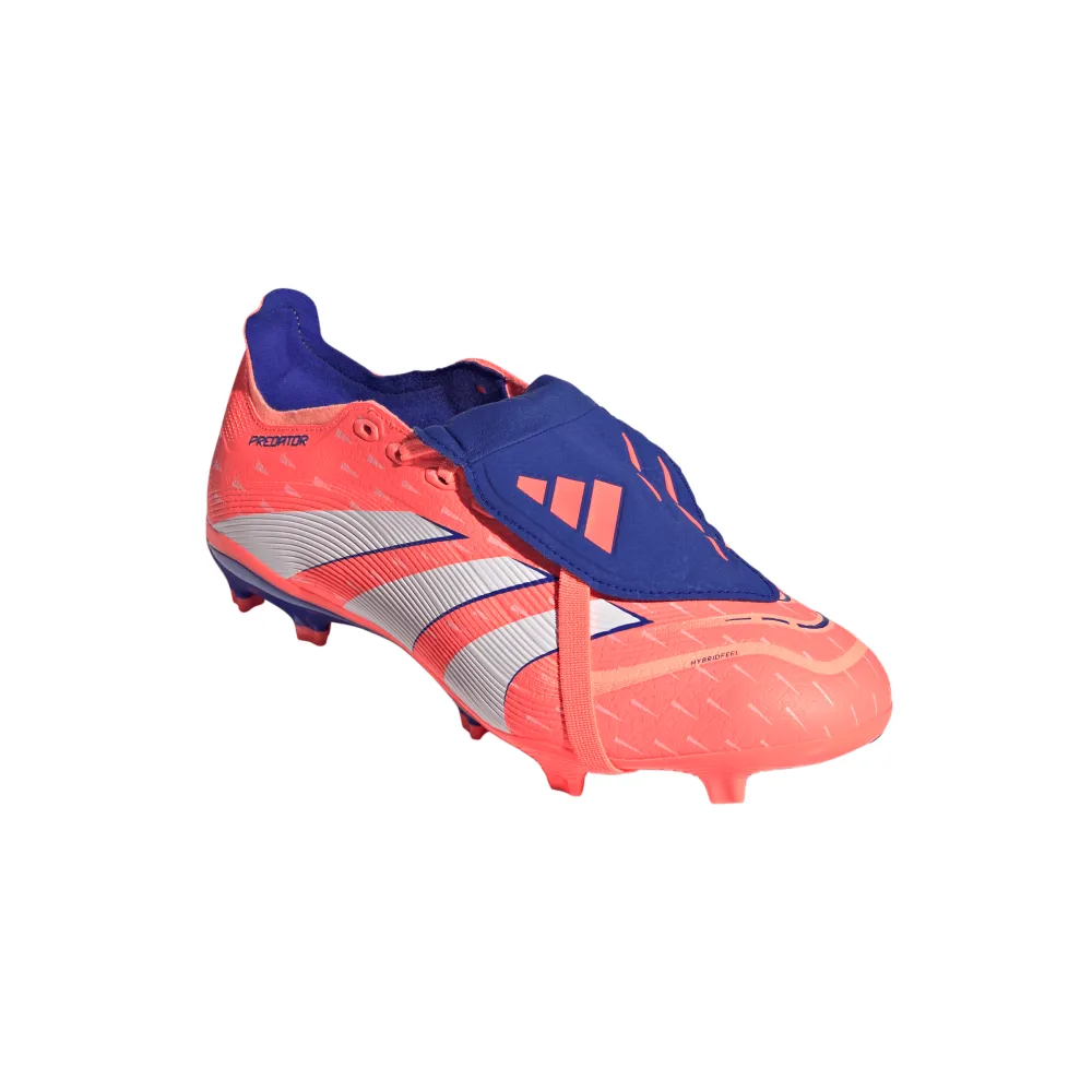 Adidas Predator League Fold-Over Tongue FG/MG Football Boots (Beam Orange/Lucid Blue/White) Breathable Upper Shoes