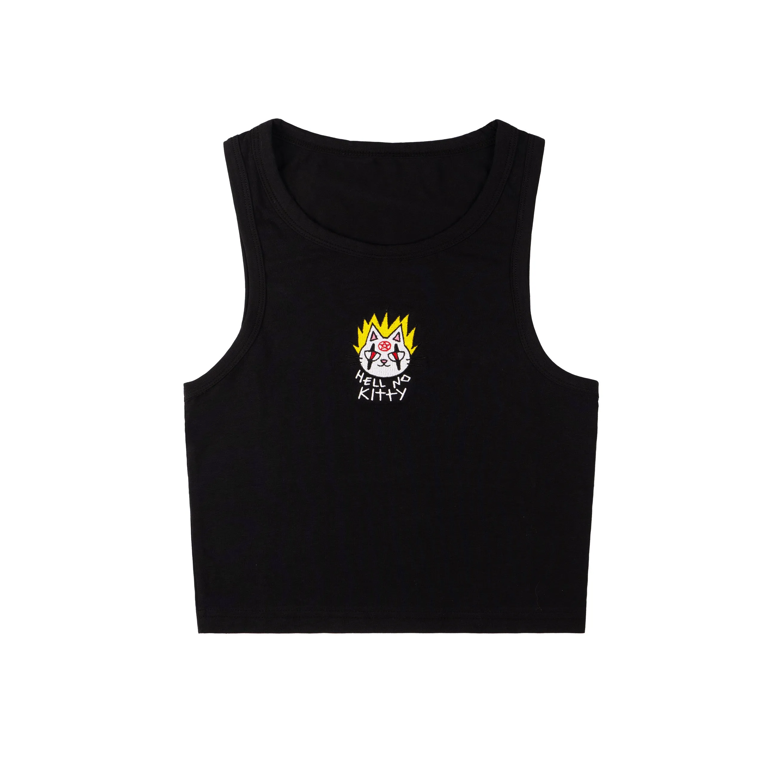 Fun and Relaxed Casual Essentials Wear Hell no Kitty - Crop Top