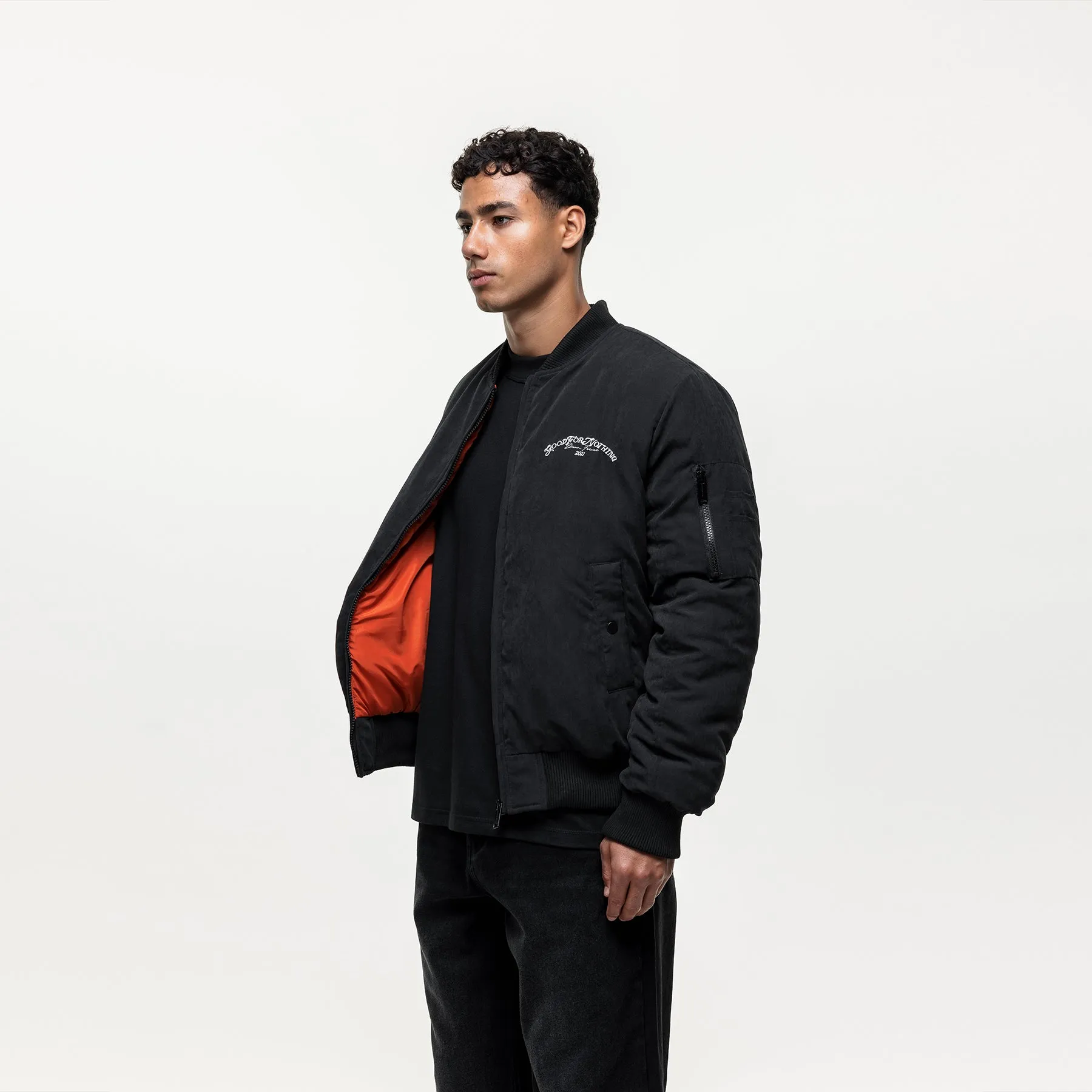 Track Black Bomber Jacket Heavy Duty Buckle