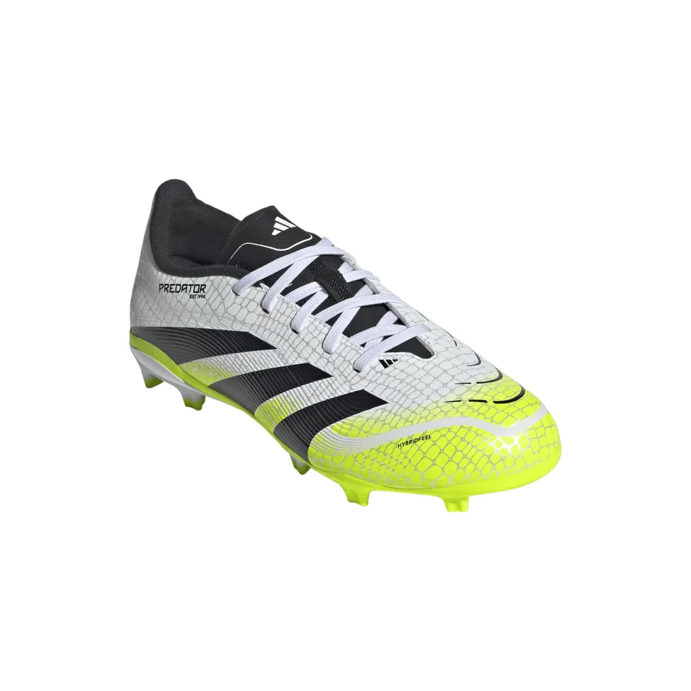 solo players on - the - go shoes Adidas Predator League FG/MG Jnr Football Boots (White/Black/Lucid Lemon)