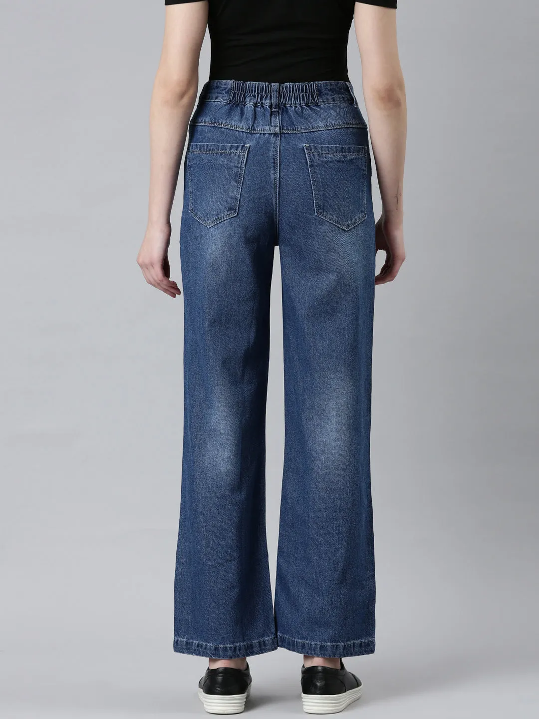 Women's Blue Jean Wide Leg High-Rise Light Fade Denim Jeans Weekend Getaway Trend Setter Relaxed Style Lightweight Durable