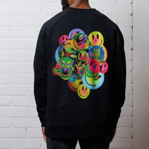 graffiti print All The Smileys Back Print - Sweatshirt - Black
