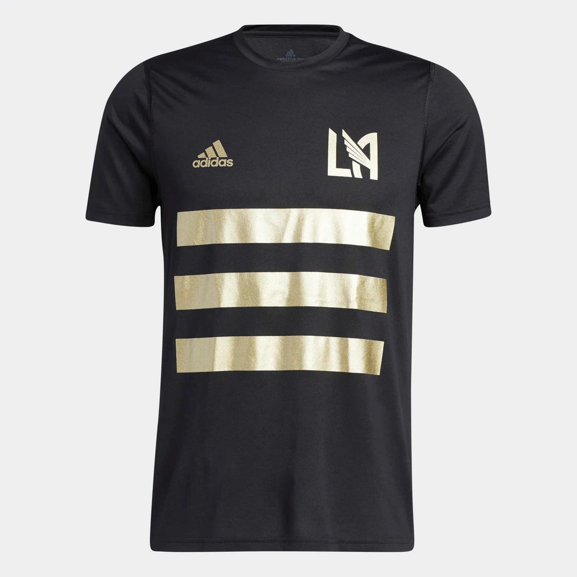 adidas LOS ANGELES FC Creator Tee | Black-Gold | Men's Stretchable Fabric Stretch Design