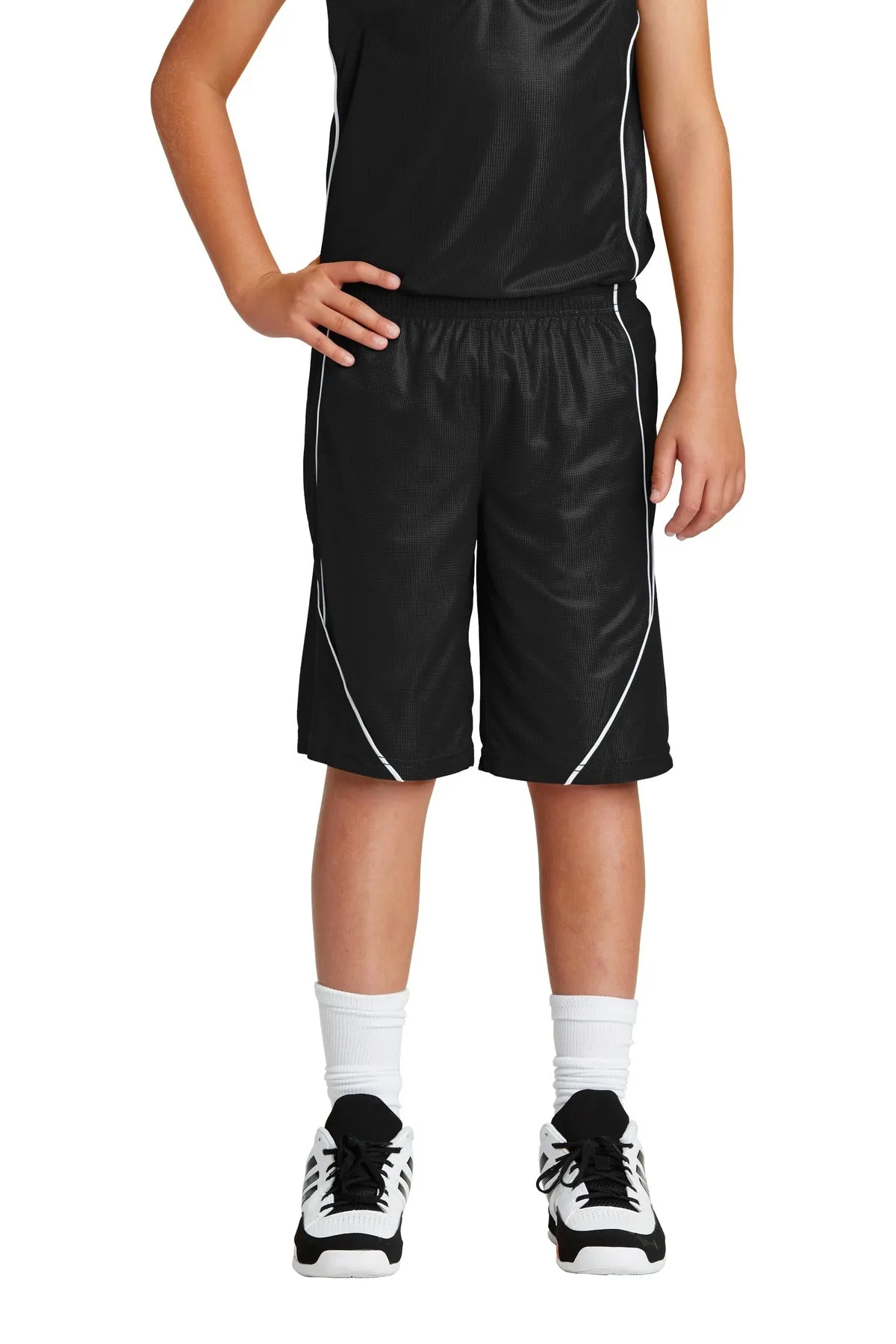 Vintage Look Sport-Tek Youth PosiCharge Mesh Reversible Spliced Short
