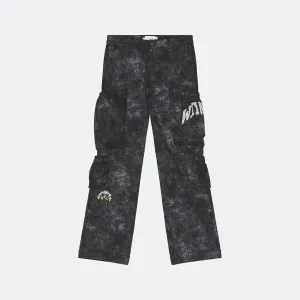 Honor The Gift Twill Cargo Wide Leg Pant-Black Secure Cuff Design
