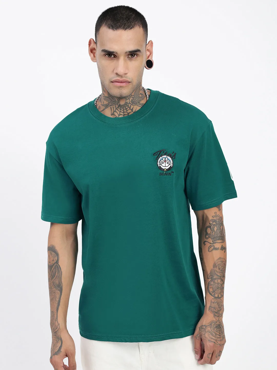 Everyday Wearable Men's Graphic Green Relaxed Fit T-Shirt