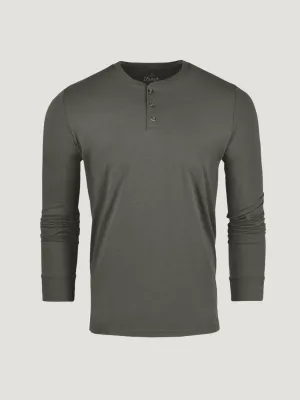 Stone Green Long Sleeve Henley FINAL SALE Comfort Style Smart Fashion