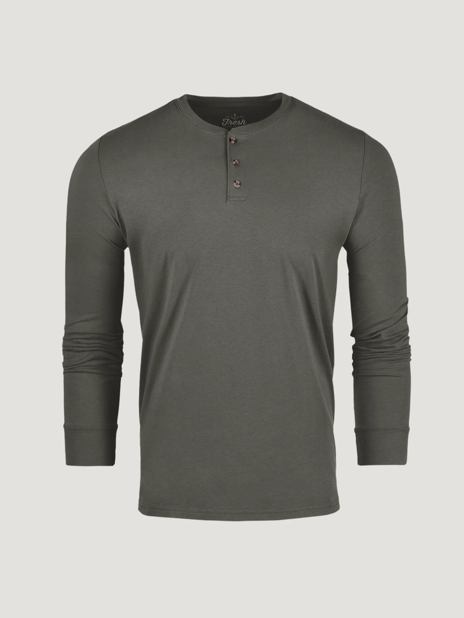 Stone Green Long Sleeve Henley FINAL SALE Comfort Style Smart Fashion