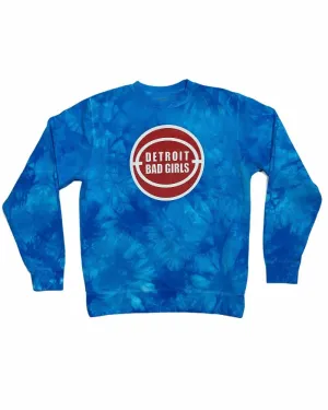 Lightweight Design Ink Detroit Bad Girls Tie Dye Crewneck Sweatshirt - Electric Blue