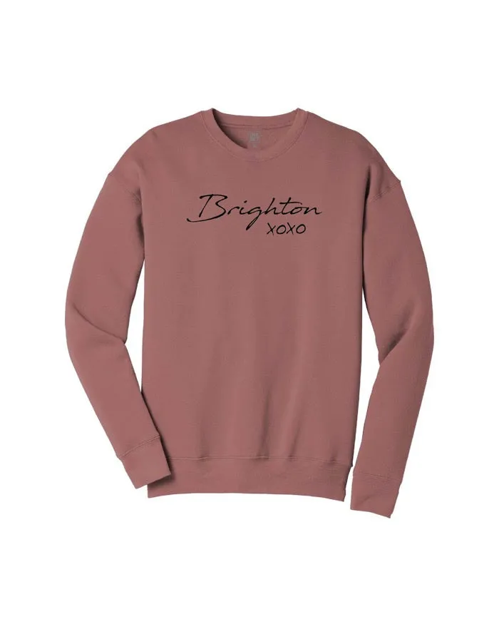 Ink Detroit Brighton XOXO Crewneck Sweatshirt - Mauve Cozy Chic