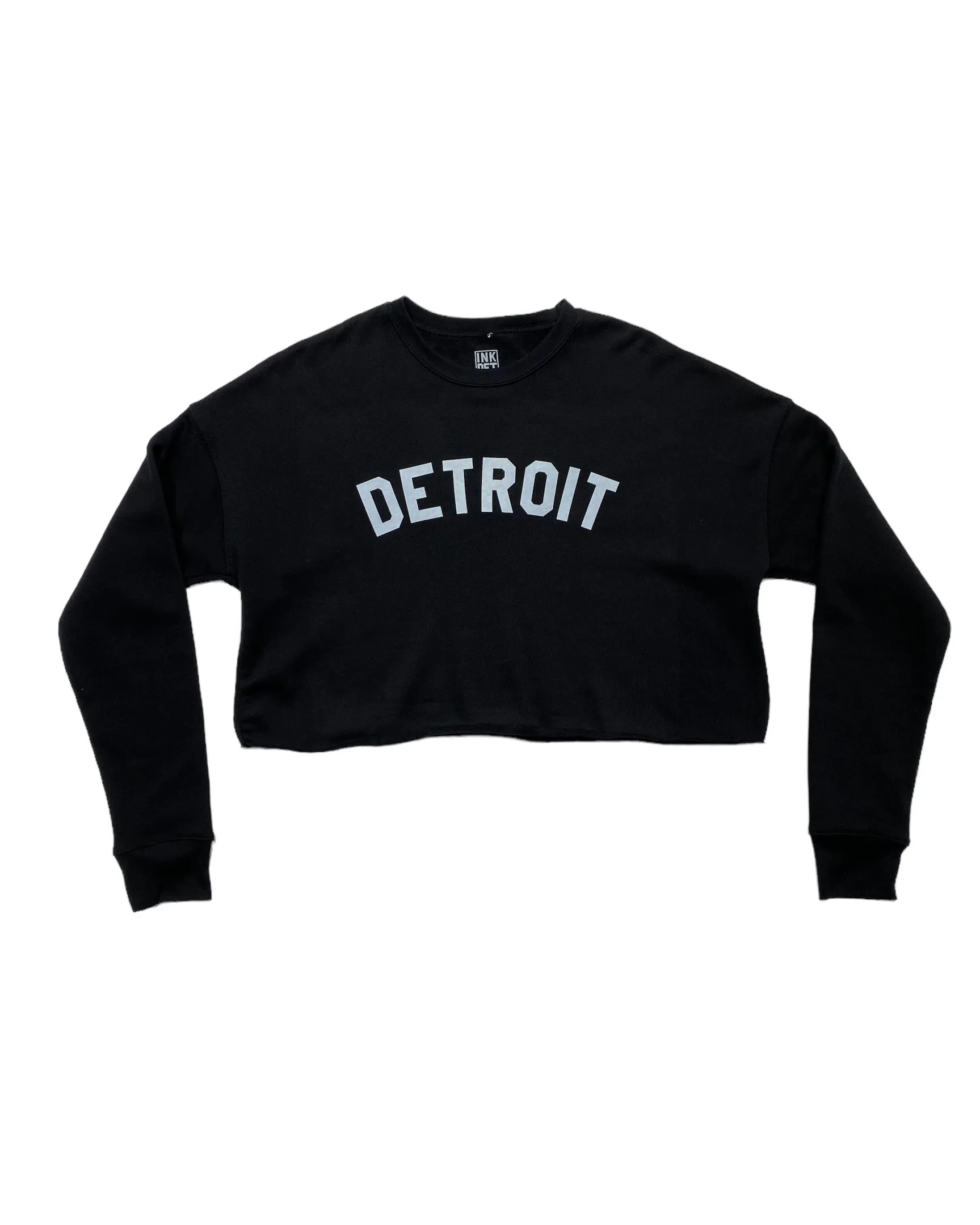 product birthday joy product satin lining luxury Ink Detroit - Classic Women's Cropped Fleece Crewneck Sweatshirt - Black