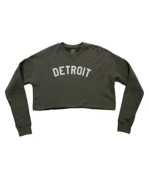 Minimalist Look running suitable Ink Detroit - Classic Women's Cropped Fleece Crewneck Sweatshirt - Dark Heather Grey