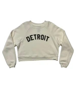 suitable for cycling Ink Detroit - Classic Women's Raglan Crop Crewneck - Bone