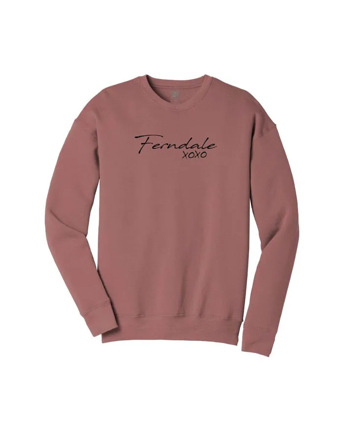 Ink Detroit Ferndale XOXO Crewneck Sweatshirt - Mauve hot weather wear High End