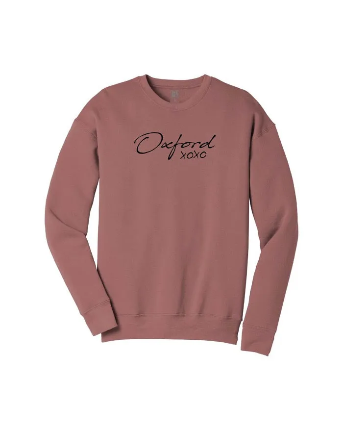 Ink Detroit Oxford XOXO Crewneck Sweatshirt - Mauve camping suitable