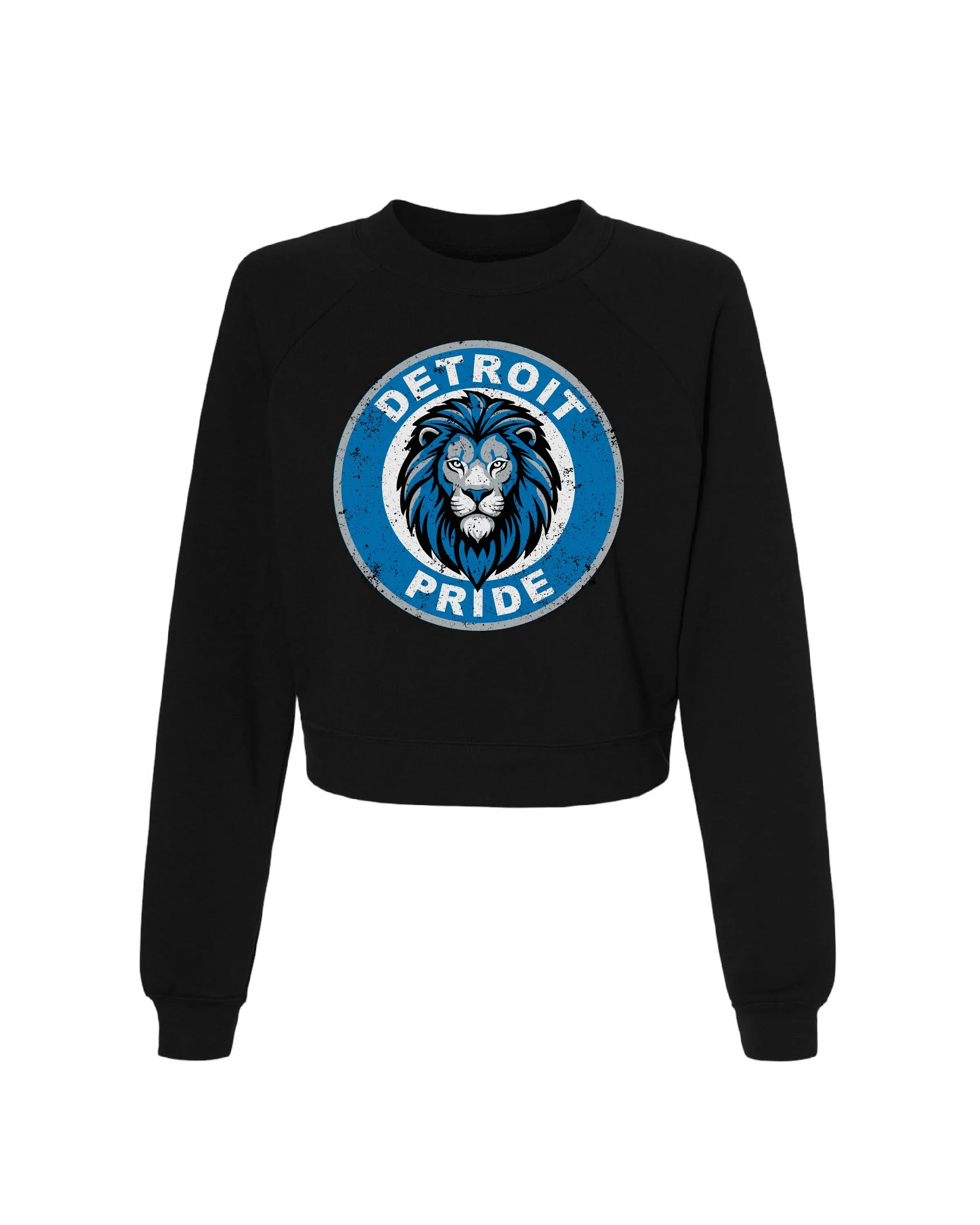 Stylish Hoodie Effortless Look Ink Detroit - Pride Women's Raglan Crop Crewneck - Black