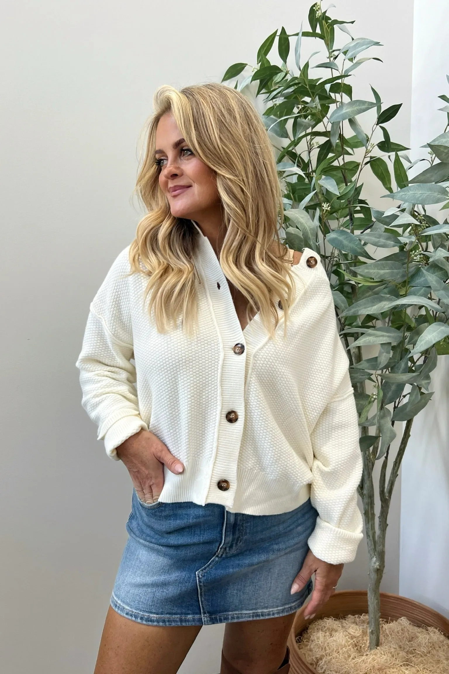 Relax time Temperature Regulating Knit Inside Out Cardigan